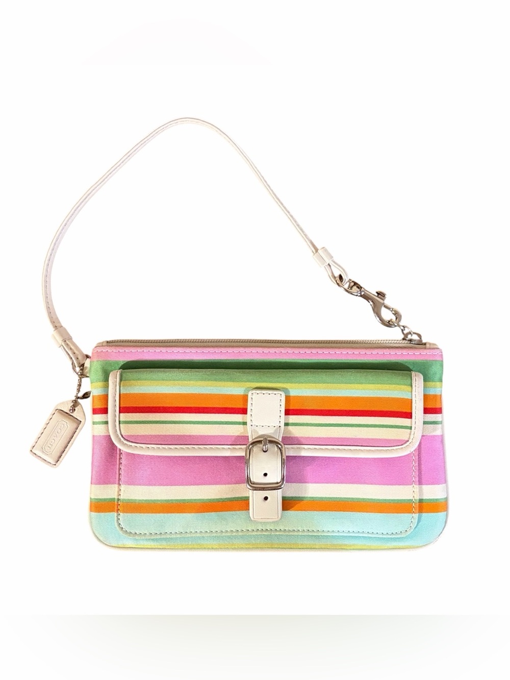 Coach Hampton Multicolor Stripe Wristlet